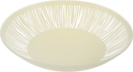Тарелка глубокая NiNaGlass "Витас", цвет: светло-бежевый, диаметр 22 см