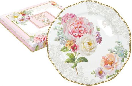 Тарелка десертная Nuova R2S "Цветочная романтика", диаметр 20 см