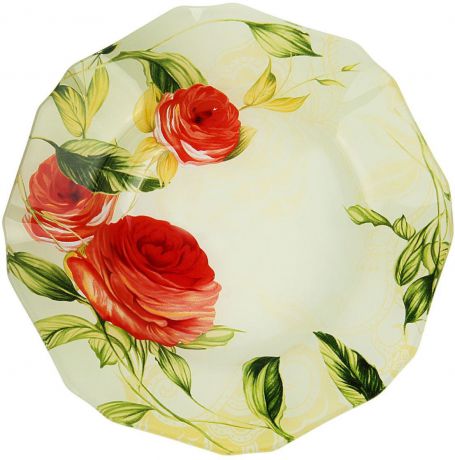 Тарелка глубокая Доляна "Чайная роза", диаметр 20 см