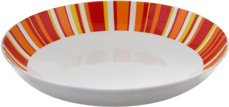 Тарелка глубокая Royal Aurel "Фортуна", цвет: белый, оранжевый, диаметр 20 см