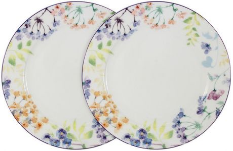 Набор обеденных тарелок Primavera Fine Bone China "Акварель", 27 см, 2 шт. PWW-TD150248-27AL