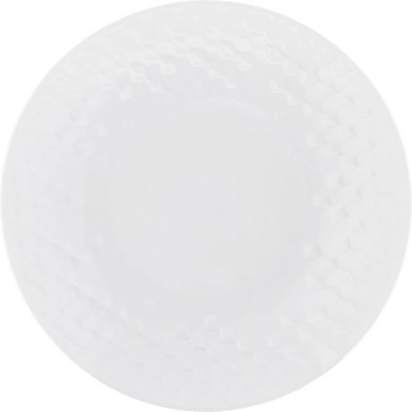 Тарелка суповая Walmer "Sapphire", цвет: белый, диаметр 21 см