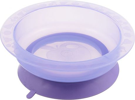 Тарелка на присоске "Курносики", цвет: фиолетовый