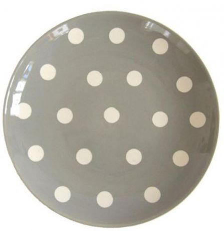 Тарелка десертная Dejeuner Surl Herbe "В горошек", цвет: серый, диаметр 22 см