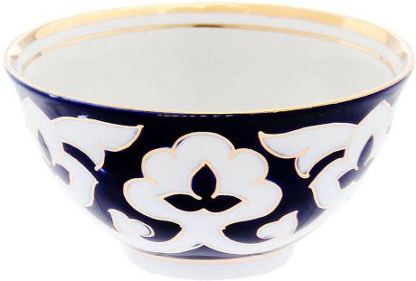 Пиала Turon Porcelain "Пахта", цвет: синий, белый, золотистый, 250 мл