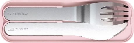 Набор столовых приборов Monbento "Pocket", в футляре, цвет: личи, 3 предмета