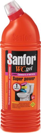 Средство для чистки туалета Sanfor "Super Power", свежесть и чистота, 1000 г