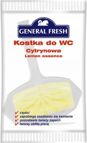 Подвеска для унитазов General Fresh "Kostka do WC. Cytrynowa", в целлофане, 1 шт
