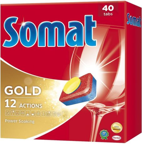 Таблетки для посудомоечной машины Somat "Gold", 40 шт