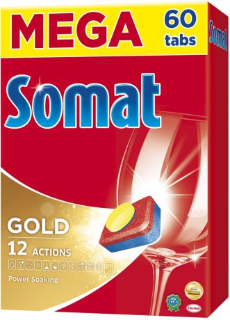 Таблетки для посудомоечной машины Somat "Gold", 60 шт