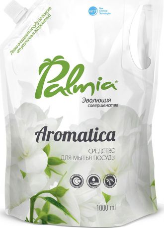 Гель для мытья посуды Palmia "Aromatica", c ароматом зеленого чая и жасмина, 1 л