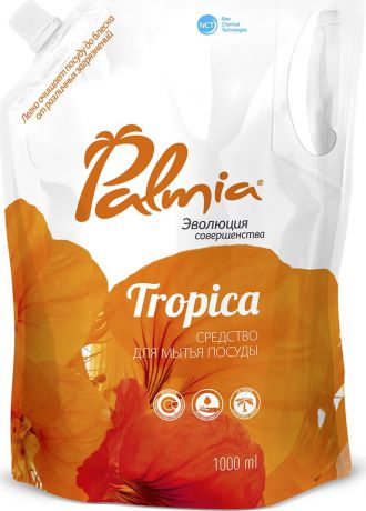 Гель для мытья посуды Palmia "Tropica", с ароматом персика, дыни и фейхоа, 1 л