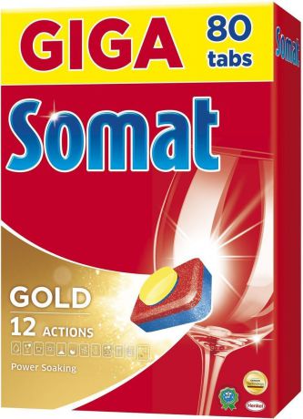 Таблетки для посудомоечной машины Somat "Gold", 80 шт