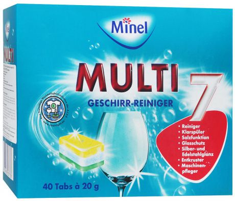 Таблетки для посудомоечных машин Minel "Multi", 40 шт