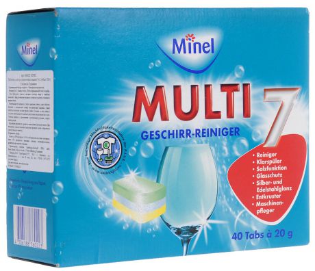 Чистящее средство для посудомоечной машины Minel "Total", в таблетках, 40 шт