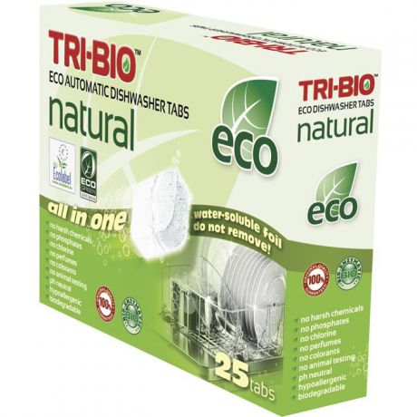 Натуральные эко-таблетки "Tri-Bio" для посудомоечных машин, 500 г, 25 шт