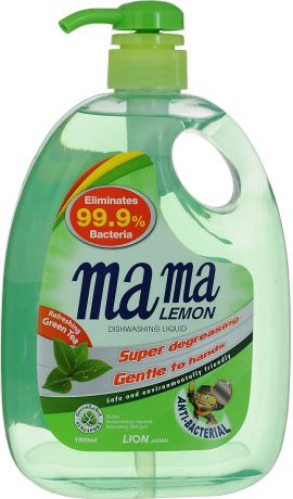 Гель для мытья посуды и детских принадлежностей Mama Lemon "Green Tea", концентрат, с ароматом зеленого чая, 1000 мл