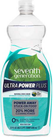 Жидкость для мытья посуды Seventh Generation "Ultra Power Plus", гипоаллергенная, свежий цитрусовый аромат, 650 мл