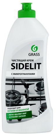 Чистящий крем для кухни и ванной Grass "Sidelit", с микрогранулами, щелочной, 500 мл