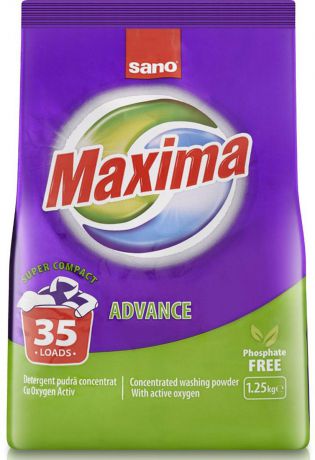Порошок стиральный Sano "Maxima Advance", концентрат, 1,25 кг