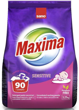 Порошок стиральный Sano "Maxima Sensitive", концентрат, 3,25 кг