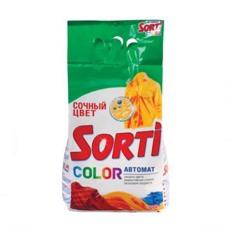 Стиральный порошок Sorti "Color", 3 кг