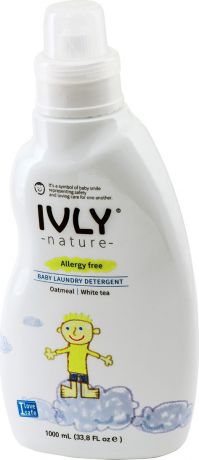 Гипоаллергенное средство для стирки детского белья IVLY "Baby Laundry Detergent" с экстрактом овсяных хлопьев и белого чая, 1 л