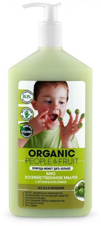 Мыло хозяйственное "Organic People & Fruit", жидкое, с органической оливой, 500 мл
