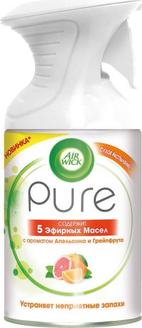 Освежитель воздуха AirWick Pure 5 эфирных масел, апельсин и грейпфрут, 250 мл