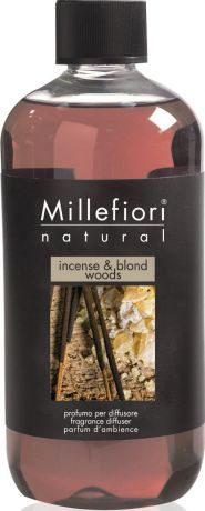 Сменный флакон для диффузора Millefiori Milano "Благовония и белое дерево / Incense & Blond Woods", 250 мл