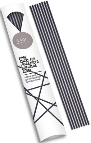 Палочки для ароматического диффузора "BAGO home", фибра, цвет: черный, длина 20 см, 8 шт