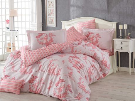 Комплект белья Hobby Home Collection "Vanessa", 1,5-спальный, наволочка 50х70, цвет: розовый