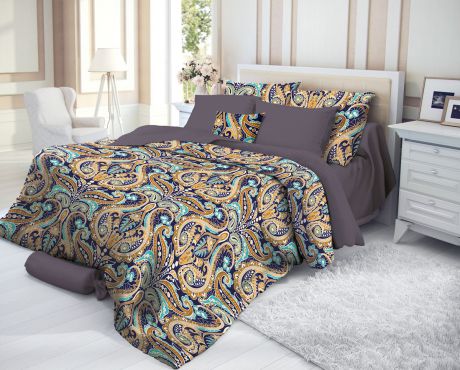 Комплект белья Verossa "Deria", 2-спальный, наволочки 50х70, цвет: фиолетовый