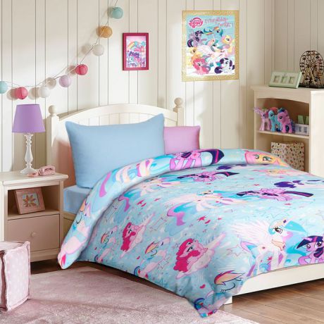 Комплект белья Mona Liza "My Little Pony Селестия", 1,5 спальный, цвет: голубой, наволочка 50х70 см