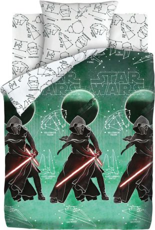 Комплект белья детский Star Wars "Созвездия", 1,5-спальный, наволочки 70х70