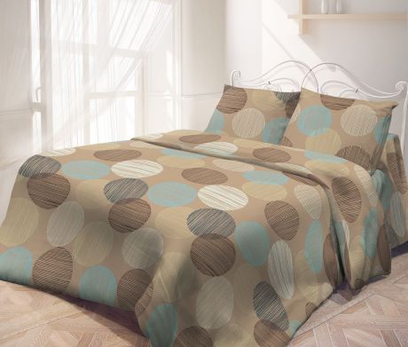 Комплект белья Самойловский текстиль "Капучино", 1,5-спальный, наволочки 70х70, цвет: коричневый