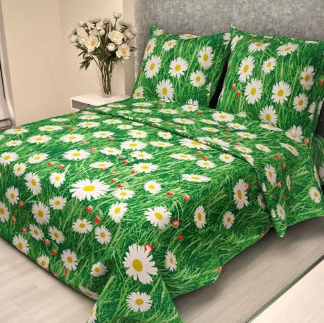 Комплект постельного белья Letto "Традиция", 1,5 спальный, наволочки 70 x 70 см, цвет: зеленый. B116-3