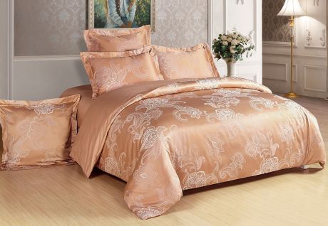 Комплект белья Versailles "Эвелина", 2-спальный, наволочки 50x70, цвет: янтарный