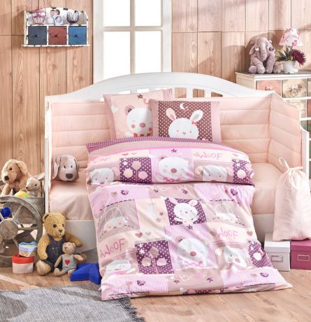 Комплект постельного белья Hobby Home Collection Snoopy, с одеялом, наволочки 35x45, цвет: розовый. 1501002166