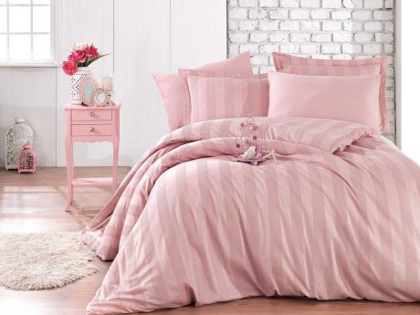 Комплект постельного белья Hobby Home Collection Valerian, семейный, цвет: розовый. 2000000151