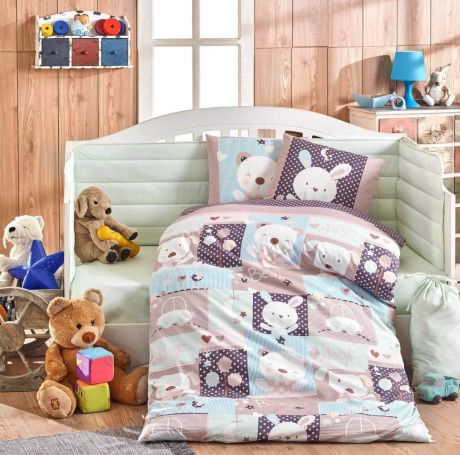 Комплект постельного белья Hobby Home Collection Snoopy, с одеялом, наволочки 35x45, цвет: светло-зеленый. 1501002165