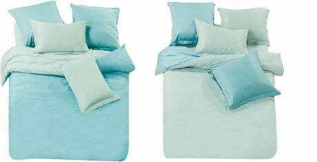 Комплект белья СайлиД "Kayden", 1,5-спальный, наволочки 70x70, цвет: зеленый, голубой