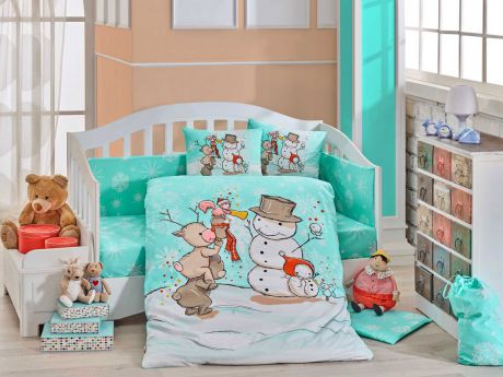 Комплект детского постельного белья Hobby Home Collection "Snowball", наволочки 40x60, цвет: минт