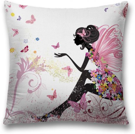 Наволочка декоративная Magic Lady "Мечты цветочной феи", цвет: разноцветный, 45 x 45 см
