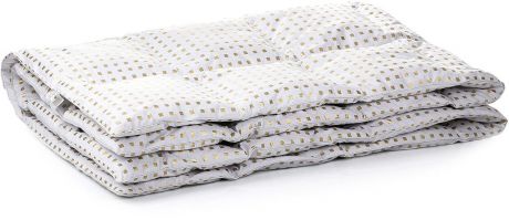 Одеяло Тихий час "Пуховое", цвет: белый, золотой, 200 х 220 см