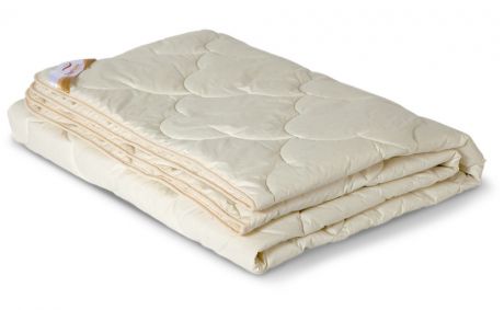 Одеяло всесезонное OL-Tex "Меринос", наполнитель: шерсть австралийского мериноса, цвет: сливочный, 172 х 205 см