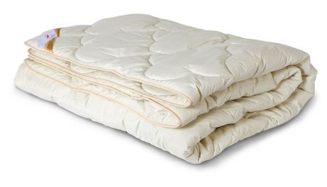Одеяло всесезонное OL-Tex "Меринос", наполнитель: шерсть австралийского мериноса, цвет: сливочный, 140 х 205 см