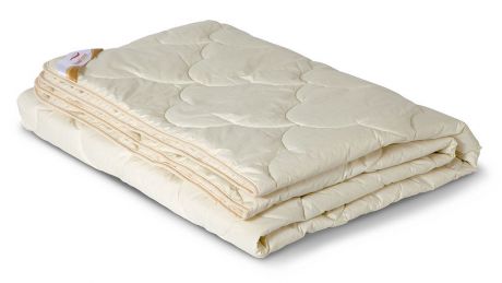 Одеяло облегченное OL-Tex "Меринос", наполнитель: шерсть австралийского мериноса, цвет: сливочный, 140 см х 205 см