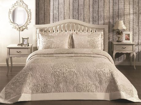 Комплект для спальни Karna "Beatrice": покрывало 260 x 260 см, 2 наволочки 50 х 70, цвет: бежевый. 2973