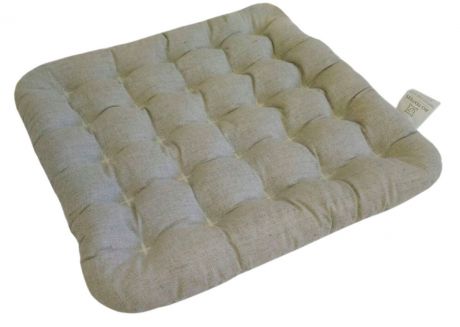 Подушка на стул Bio-Textiles "Био-Naturel", наполнитель: лузга гречихи, чехол: лен, цвет: бежевый, 40 х 40 см. PEK002